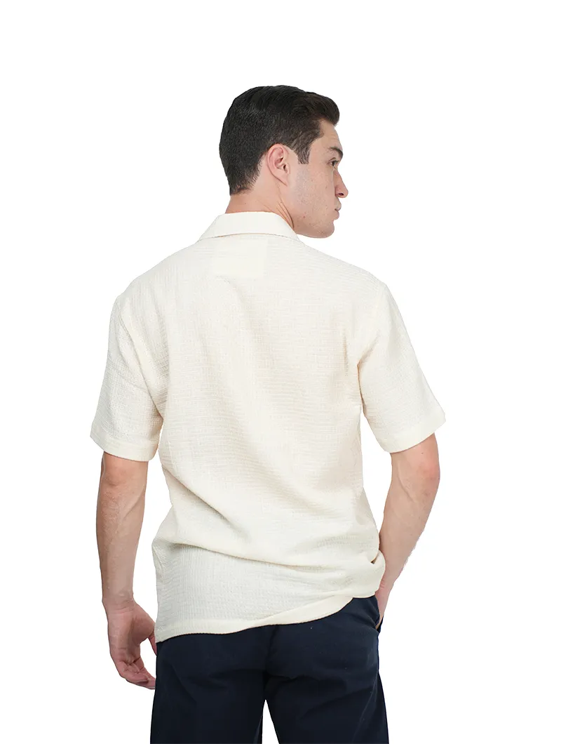 Chemise à manches courtes avec lin